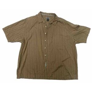REI Brown Plaid Short Sleeve Casual Button Up Shirt Adult‎ Size XXL